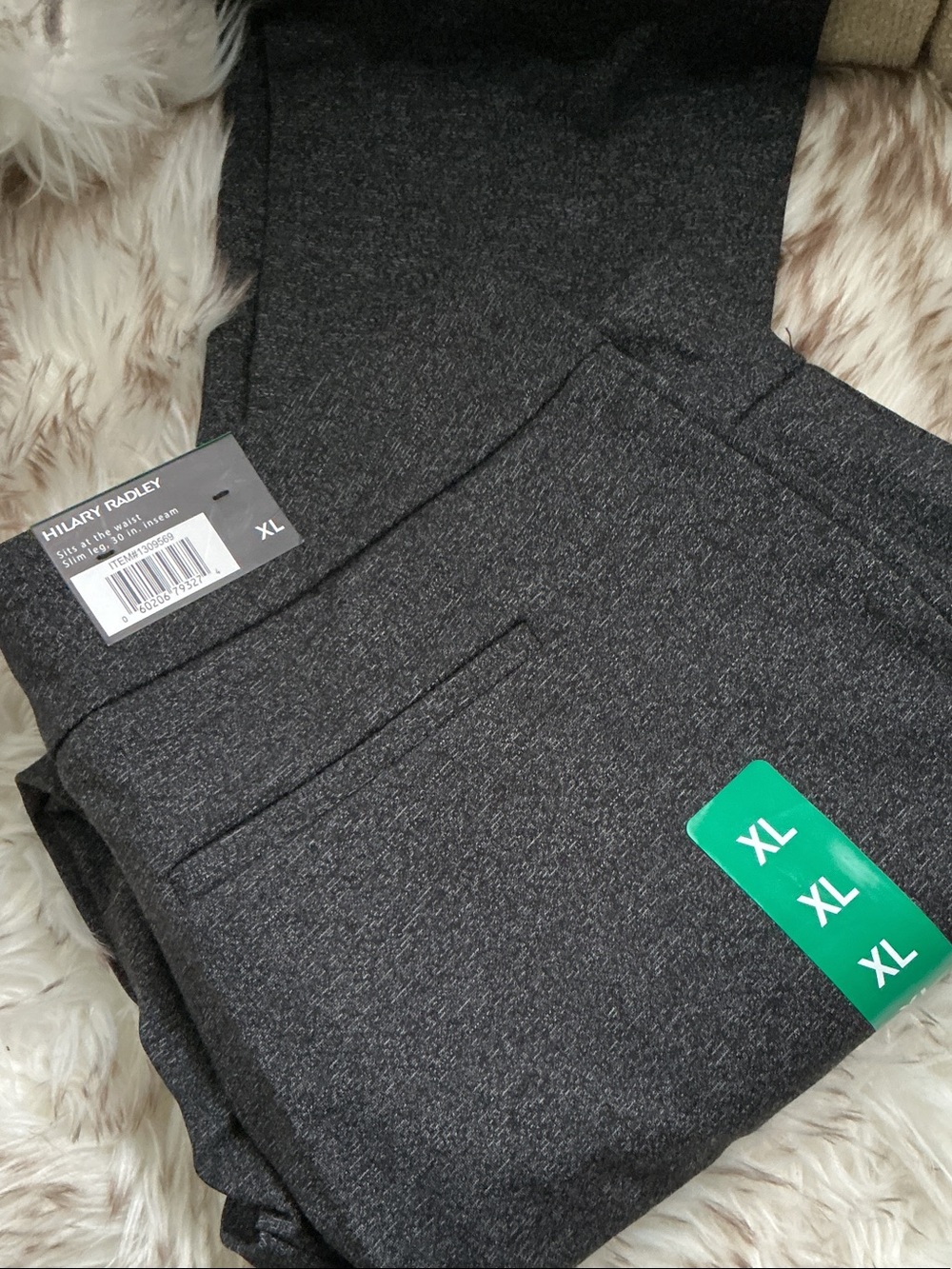 Hilary Radley Charcoal Heather Knit Pants